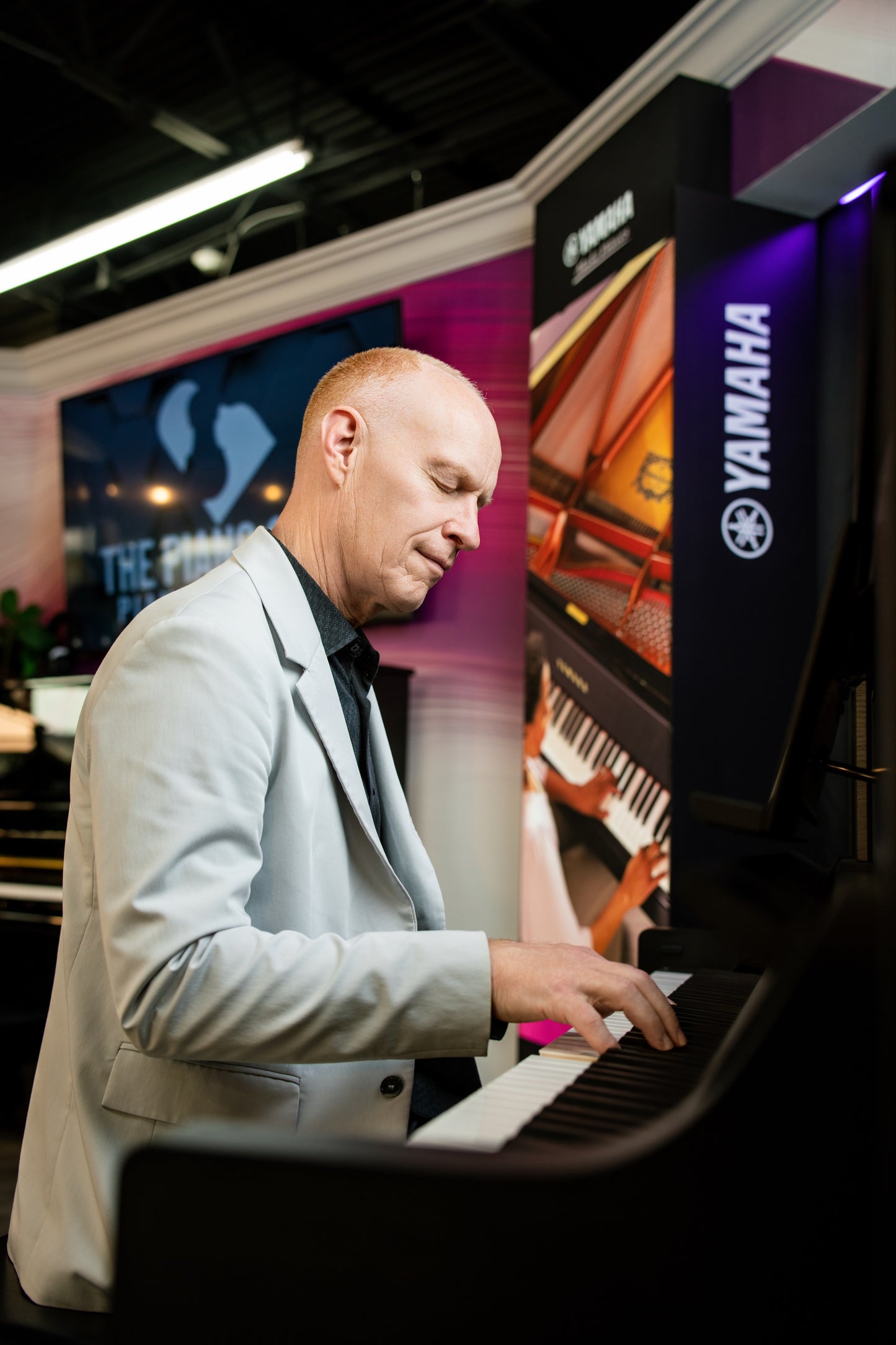 CSP295 - Tall cabinet, tablet-controlled smart piano with bench